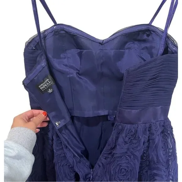 Adrianna Papell  Evening cocktail navy strapless dress size 6 - Picture 7 of 11